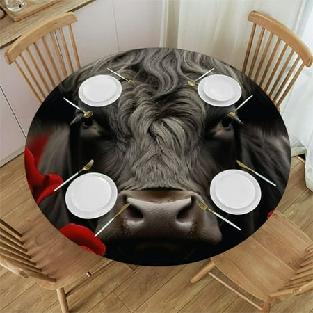 

Autua Rose Round Table Cover Stain Resistant Washable Indoor Outdoor Tablecloth Kitchen Dining Wedding Parties Fitted 100% Polyester Fiber 46 -50