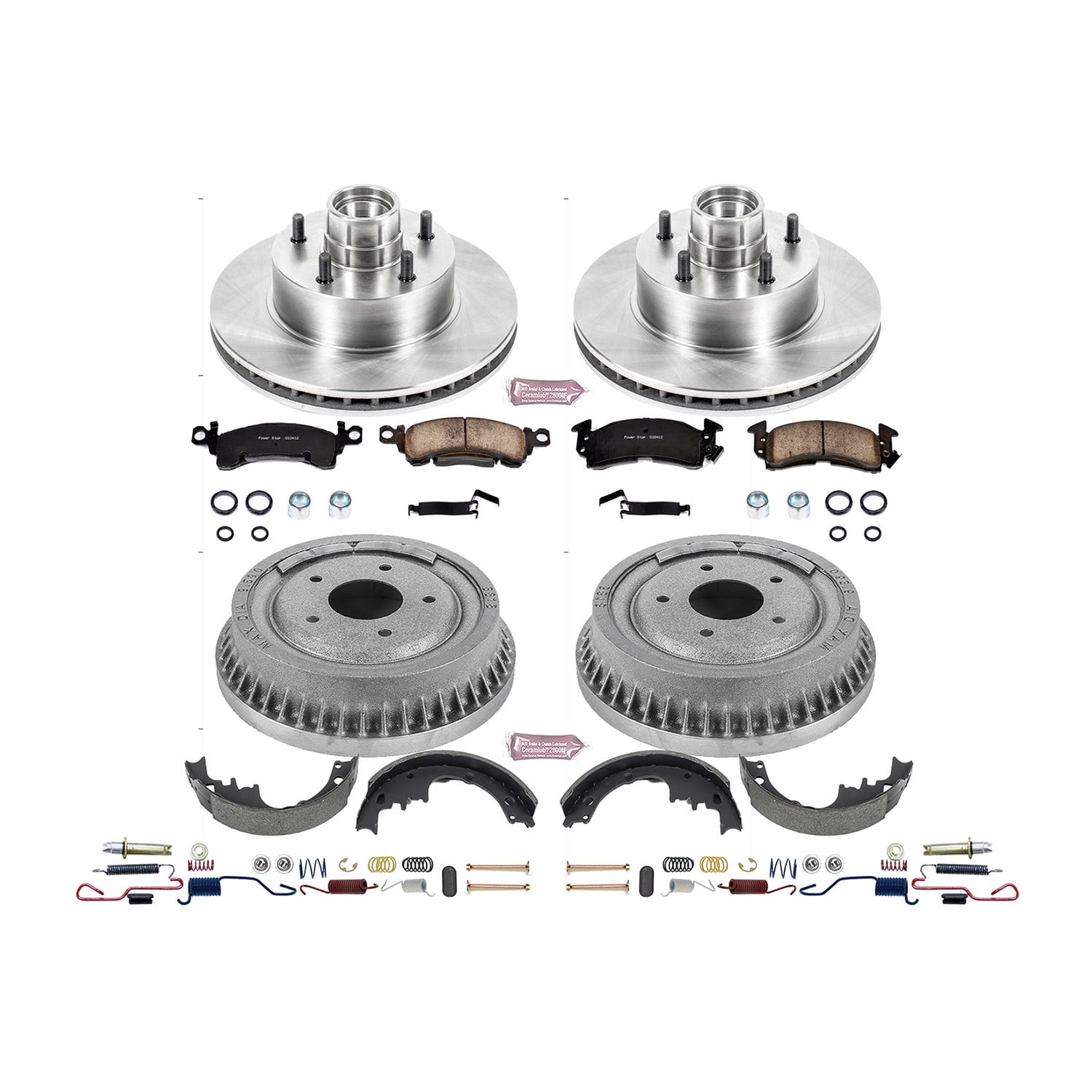 Power Stop Front and Rear Stock Replacement Drum and Shoe Kit KOE15020DK