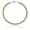 thumbnail image 6 of 925 Sterling Silver Yellow Orange Citrine Diamond Chain Gemstone Tennis Bracelet, 6 of 7