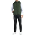 thumbnail image 2 of INSPIRE CHIC Men's Puffer Vest Warm Sleeveless Jacket with Detachable Hooded Winter Padded Vest M Olive Green, 2 of 6