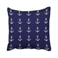 thumbnail image 1 of RYLABLUE Square Throw Pillow Covers Navy Blue White Nautical Anchor Simple Pattern Pillowcases Polyester 18 X 18 Inch With Hidden Zipper Home Sofa Cushion Decorative Pillowcase, 1 of 1