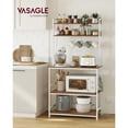 thumbnail image 1 of VASAGLE Bakers Rack with Power Outlet, Microwave Stand, Kitchen Tall Utility Storage Shelf, with Metal Wire Panel, 14 Hooks, 40 x 80 x 170 cm, Rustic Walnut and White, 1 of 6