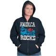 thumbnail image 3 of America Rocks Mount Rushmore USA Unisex Fleece Graphic Zip Up Hoodie Brisco Brands 2X, 3 of 6