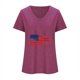 thumbnail image 3 of Camisetas Casuales de las Mujeres Gradiente Día de la Independencia Impreso Cuello Redondo, Blusa de Manga Corta para Diario, Fiesta Y Primavera Verano, 3 of 3