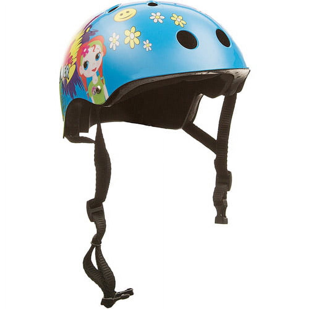 titan flower power princess 11-vents protective bmx and skateboard helmet, small
