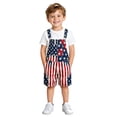 thumbnail image 3 of XAOFW Unisex Independence Day USA Denim Rompers Patriotic Stars And Striped Suspenders Shorts Fourth Of July Celebration Jumpsuit Versatile One-Pieces 12-13 Years, 3 of 7