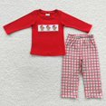 thumbnail image 1 of Venta al por mayor, conjunto de luces navideñas para niña, conjunto bordado para niños, pantalones a rayas de manga larga rosa, ropa de dormir, pijamas para niños pequeños, 1 of 2