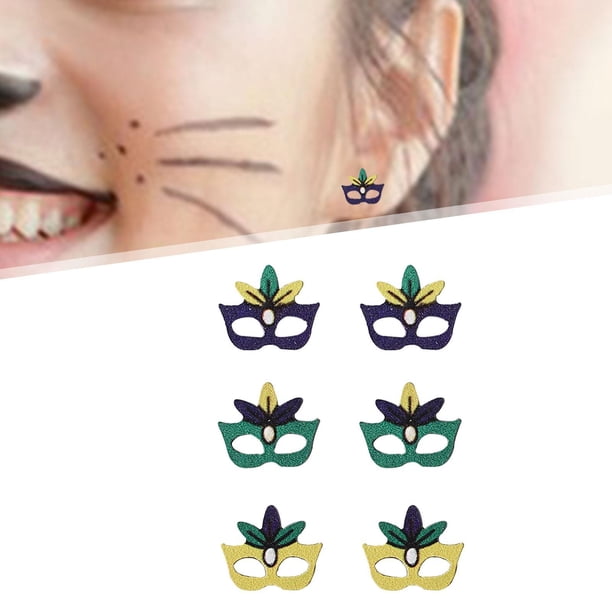 Juego de 6 Pendientes con Máscara de Carnaval Fernando Coloridos para Halloween Bodas Vacaciones