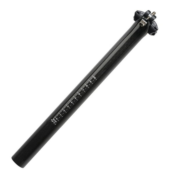 Tija de sillín de carbono 30,8 400 mm Litetop 3K Tija de sillín de bicicleta de fibra de carbono adecuada para la mayoría de bicicletas Bicicleta de montaña Bicicleta de carretera MTB MTN BMX (Negro)