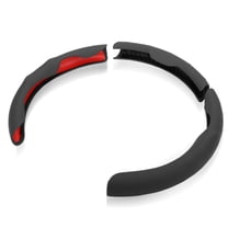 TSV Car Steering Wheel Cover Set Non-Slip 3pcs PU Leather Steering Wheel Accessories 15 inch Universal