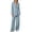 Light Blue, variant on SAWOBUUN Women Suits 2 Piece Set Business Casual Dressy Oversized Blazer Jacket and Wide Leg Dress Pantsuits Formal Outfits