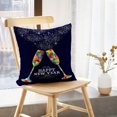 thumbnail image 5 of LALILO Throw Pillow Covers Happy New Year Greeting Card With Colorful Triangle Glass And Vintage File With Set of 2 Square 18 x 18 Inch Pillowcase, 5 of 5