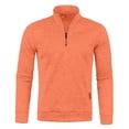 thumbnail image 4 of Havenx Long Sleeve Quarter Zip Pullover for Men Stand Collar Knitted Sweatshirts 1/4 Zipper Mock Neck Pullover Sweatshirt Warm Slim Fit Comfy Lightweight Workout Sweater Tops,Orange L, 4 of 5