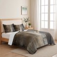 thumbnail image 5 of Full Quilt Set 78''x90'', Brown Lightweight Summer Bedspread Coverlet Set with 2 Pillow Shams, Abstract Art Modern Ombre Oil Painting Breathable All Season Quilt Bedding for Bedroom/Guest Room, 5 of 9