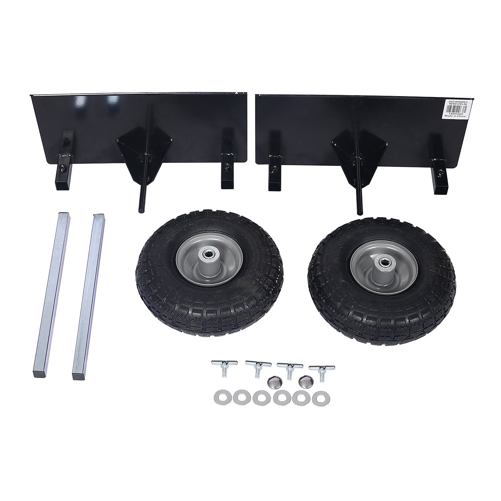 , 600lb Panel Dolly , 10in. Pneumatic Wheels, Black ,Metal ,
