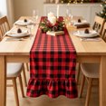 thumbnail image 4 of LIORAGLJ Christmas Table Runner with Ruffled Ends Double-Sided Plaid for Dining Table Window Decor, 4 of 6