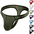 thumbnail image 3 of Odeerbi Mens Sexy Thong Underwear Fashion Breathable Ring Panties Nylon Mesh Cool Comfortable Green, 3 of 3