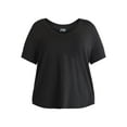 thumbnail image 4 of Terra & Sky Women's Plus Size V-Neck Tee with Short Sleeves, Sizes 0X-4X, 4 of 5