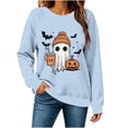 thumbnail image 2 of Yteetum Women's Halloween Sweatshirts Long Sleeve Ghost Pumpkin Graphic Print Crewneck Pullover Sweatshirt Fall Winter Loose Comfy Thanksgiving Printed Sweatshirts Tops, 2 of 6