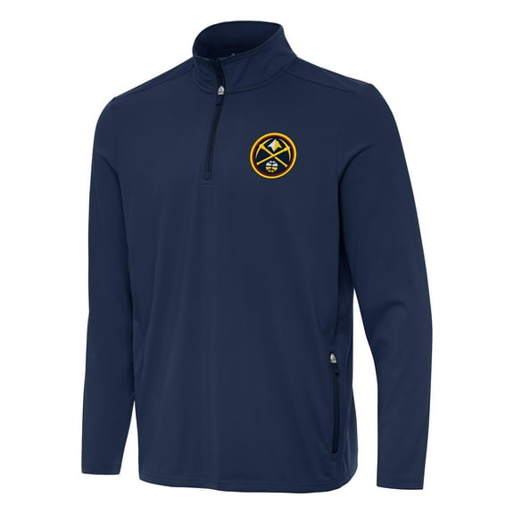 Men's Antigua  Navy Denver Nuggets Perilous Quarter-Zip Sweatshirt