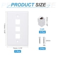 thumbnail image 2 of Cat 6 Ethernet Wall Plate, 3 Port RJ45 Key-stone Jack Wall Plates, White, 2 of 6