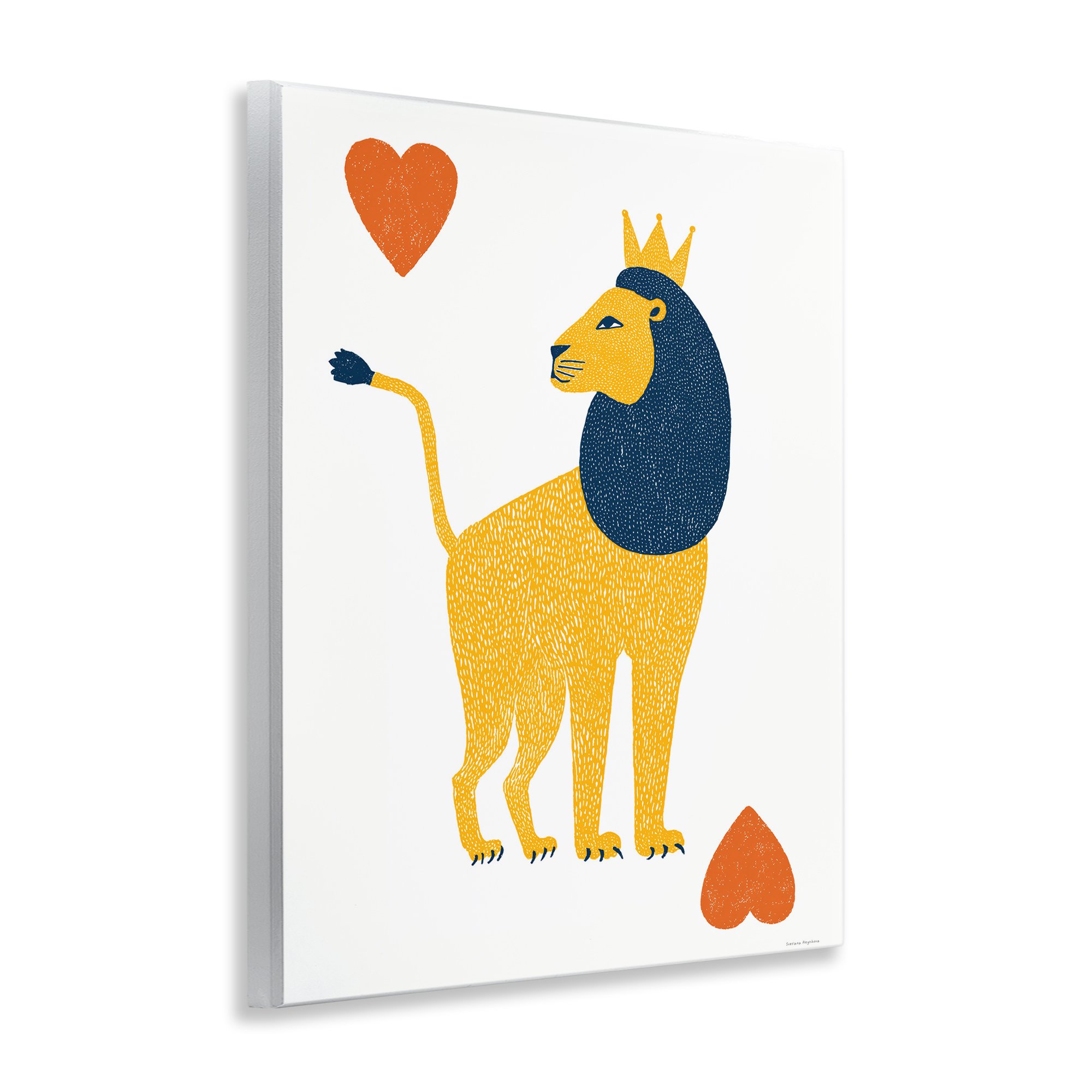Lion & Hearts Card Wall Plaque Art, design by Svetlana Aleynikova