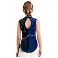 thumbnail image 5 of iixpin Girls Gymnastics Dance Leotard Athletic Bodysuit Tassel Figure Skating Stage Performance Jumpsuit Navy Blue 14, 5 of 6