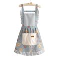 thumbnail image 1 of Delantal estilo princesa con bolsillo que se puede limpiar y ribete con volantes, 1 of 1