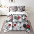 thumbnail image 2 of Homewish Plaid Heart Print 7-Piece Twin Bedding Sets,Happy Velantine'S Day Bedding Comforter Set,Modern Geometric Checkered Sheet Sets For Girls Kids,Microfiber Bedroom Decor, 2 of 8