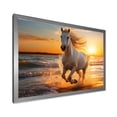 thumbnail image 2 of Designart "Wild Horse Freedom's Gallop I" Coastal Framed Wall Art Decor - Coastal White Coastal Beach Entryway Framed Wall Art, 2 of 6