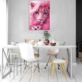 thumbnail image 2 of Mudket Pink Fluffy Leopard with Pink Rose Canvas Wall Art, Cute Glam Princess Wall Art for Bedroom Print for Girls Nursery Dorm Home Decor , Framed Ready to Hang - 12"L x 8"W, 2 of 9