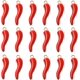 thumbnail image 1 of 1 caja de 20 colgantes de chile rojo de 32 mm con forma de pimiento, colgantes de metal esmaltado con forma de cuerno italiano mexicano para el Cinco de Mayo., 1 of 7