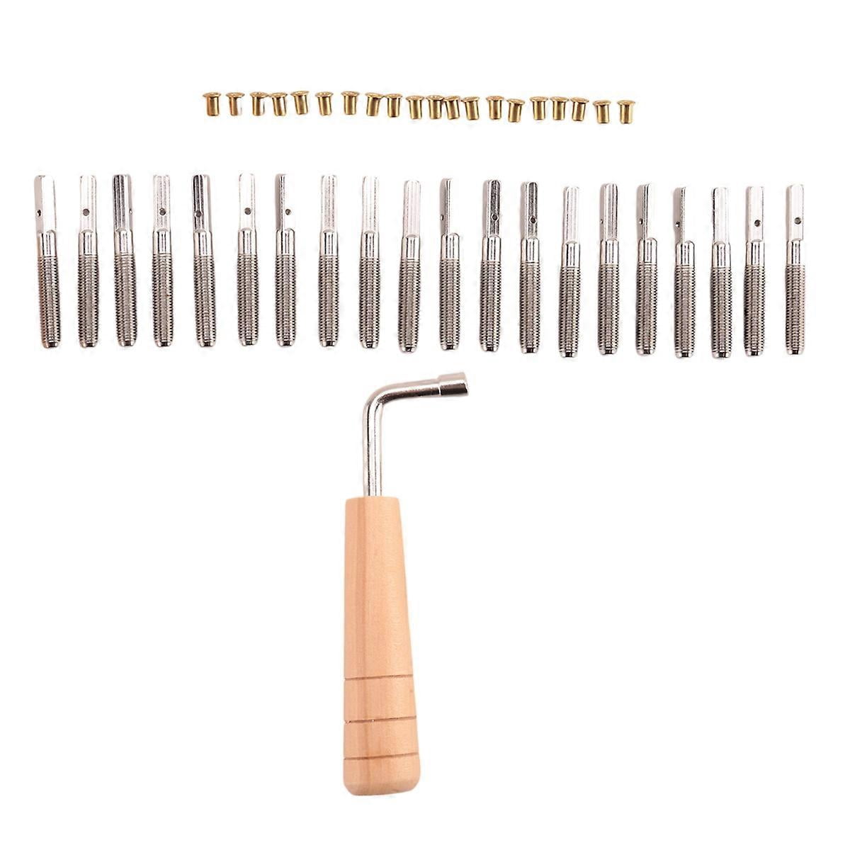 20 Pcs Tuning Pin Nails and 20Pcs Rivets,with L-Shape Tuning Wrench,for ...