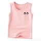 thumbnail image 4 of Camiseta de tirantes de cuello redondo con estampado de verano de hilo de color liso, informal, holgada, para exteriores, de poliéster para niña, 4 of 5