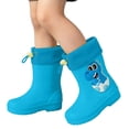 thumbnail image 5 of Zefriona Rain Boots for Boys Girls Elastic Cuff Dinosaur Design Waterproof Slip Resistant Short Top PVC Rain Shoes for Toddlers & Kids Blue Size 8.5 Toddler, 5 of 9