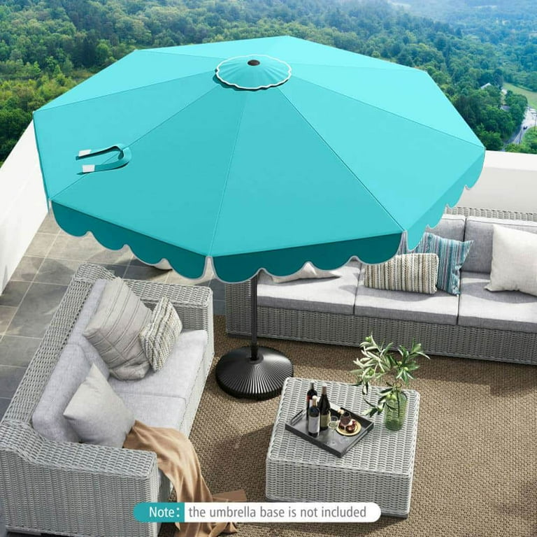 5 foot patio umbrellas PURPLE LEAF 14x8ft Double-sided Rectangular Garden Table Umbrella with Base, Light Grey