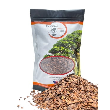 Pine Bark Fines for Bonsai, Orchids and Other Potted Plant Soil mixes. 1/4" Particle Size, 2 Quart re-sealable Bag by The Bonsai Supply