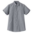 thumbnail image 2 of Qwertyu Men's Casual Button Down Shirts Short Sleeve Linen Shirts Solid Color Summer Beach Shirt Gray 2XL, 2 of 4