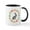 White/Black Inside, variant on CafePress - Modern Vintage Graphic Easter Bunny And Wreath Of - 11 oz Ceramic Mug - Novelty Coffee Tea Cup