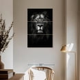 thumbnail image 3 of Elephant Stock King Of Kings Wall Art - Vertical Multi Panel Canvas - Living Room Wall Decor - Animal Multi Panel - Black And Gray Decor By Design Fabrikken - 36" x 57", 3 of 8