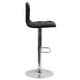 thumbnail image 3 of Contemporary Button Tufted Black Vinyl Adjustable Height Barstool with Chrome Base, 3 of 9
