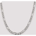 thumbnail image 5 of Sterling Silver 7.25mm Pave Flat Figaro Chain (20 X 7.25) Made In Italy qff200-20, 5 of 5