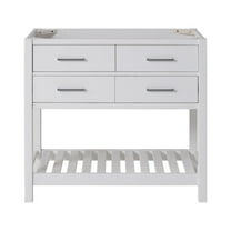 Alaterre Furniture Harrison 36"W White Wood Vanity Cabinet Only