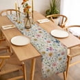 thumbnail image 3 of Pink Spring Floral Table Runner 120 Inches Long Farmhouse Dress Scarves, Elegant Pastoral Flowers Butterflies Vintage Dining Tablerunner for Coffee Table/Kitchen Island/Party Décor, 13" x 120", 3 of 8