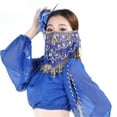 thumbnail image 6 of Women Belly Dance Face Veil Sequins Tribal Dance Costume Accessories Carnival Party Dance Mesh Veils, 6 of 6
