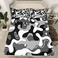 thumbnail image 2 of Feelyou Cartoon Camouflage Bed Sheets, Abstract Grey King Sheets, Teens Kids Boys Girls Sheet Set, Super Cozy Room Decor, 4-Piece, 2 of 7