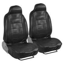 RealFeel Faux PU Leather Car Seat Covers, Front Pair, High Back Leatherette