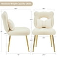 thumbnail image 6 of Furniliving Upholstered Cute Vanity Chair Accent Chair with Bear Shape Back for Makeup Room Bedroom, Ivory white, 6 of 11