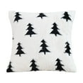 thumbnail image 2 of Anhility Christmas Throw Pillow Covers 18x18 in 3D Christmas Tree Pillow Pattern Square Case Plush Faux Fur Soft Cozy Cover for Christmas December Holiday Cushion Cover, Black, 2 of 6