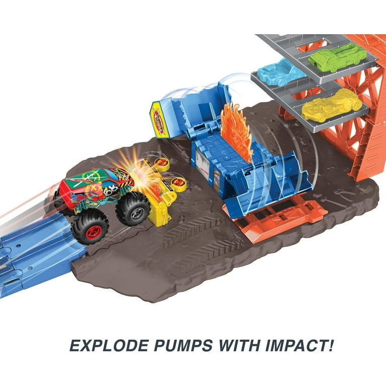 Hot Wheels Monster Trucks Explosive Garage Playset - Playpolis